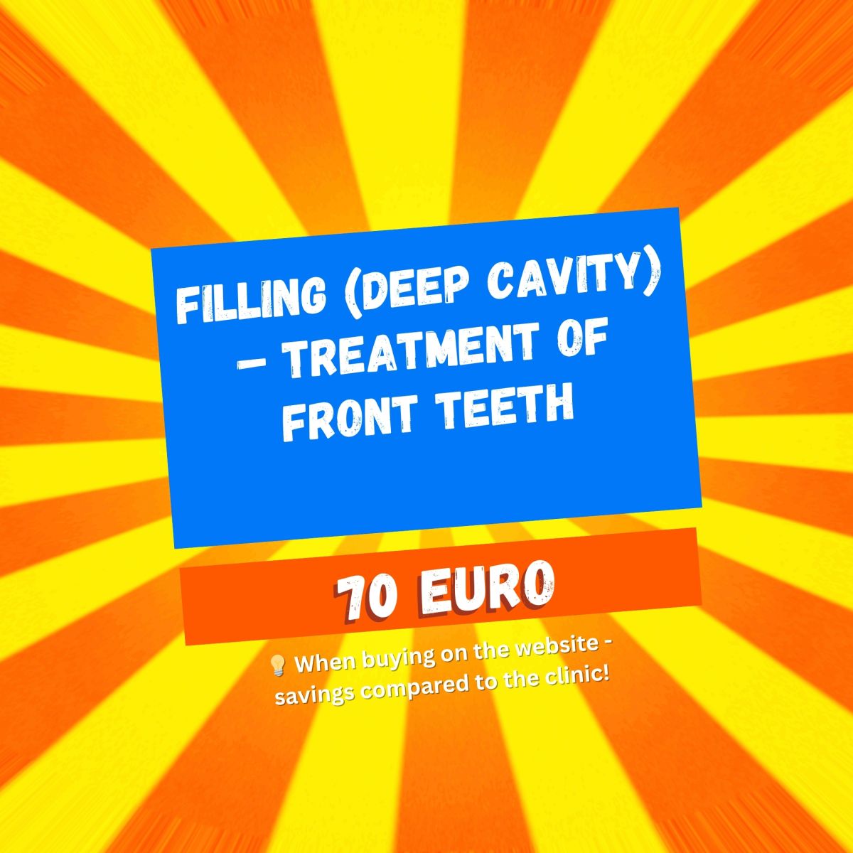 Filling (deep cavity) – Treatment of front teeth Filling (deep cavity) – Treatment of front teeth