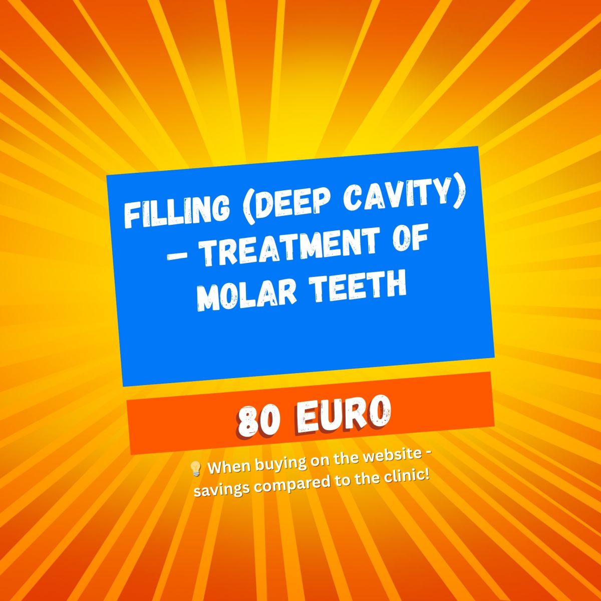 Filling (deep cavity) – Treatment of molar teeth