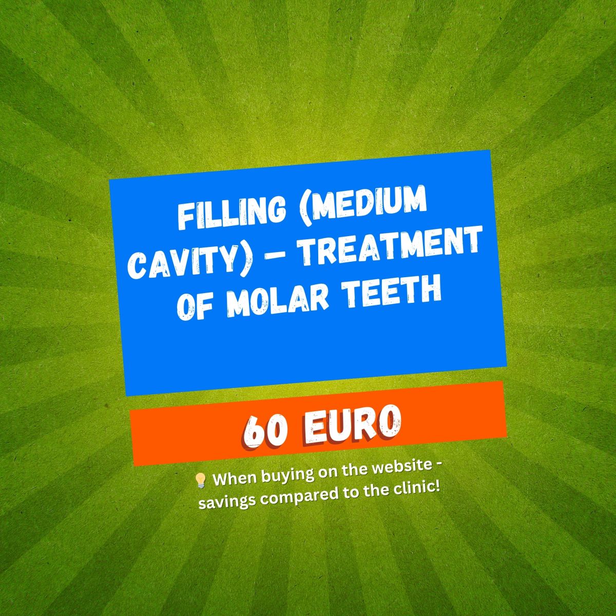 Filling (medium cavity) – Treatment of molar teeth