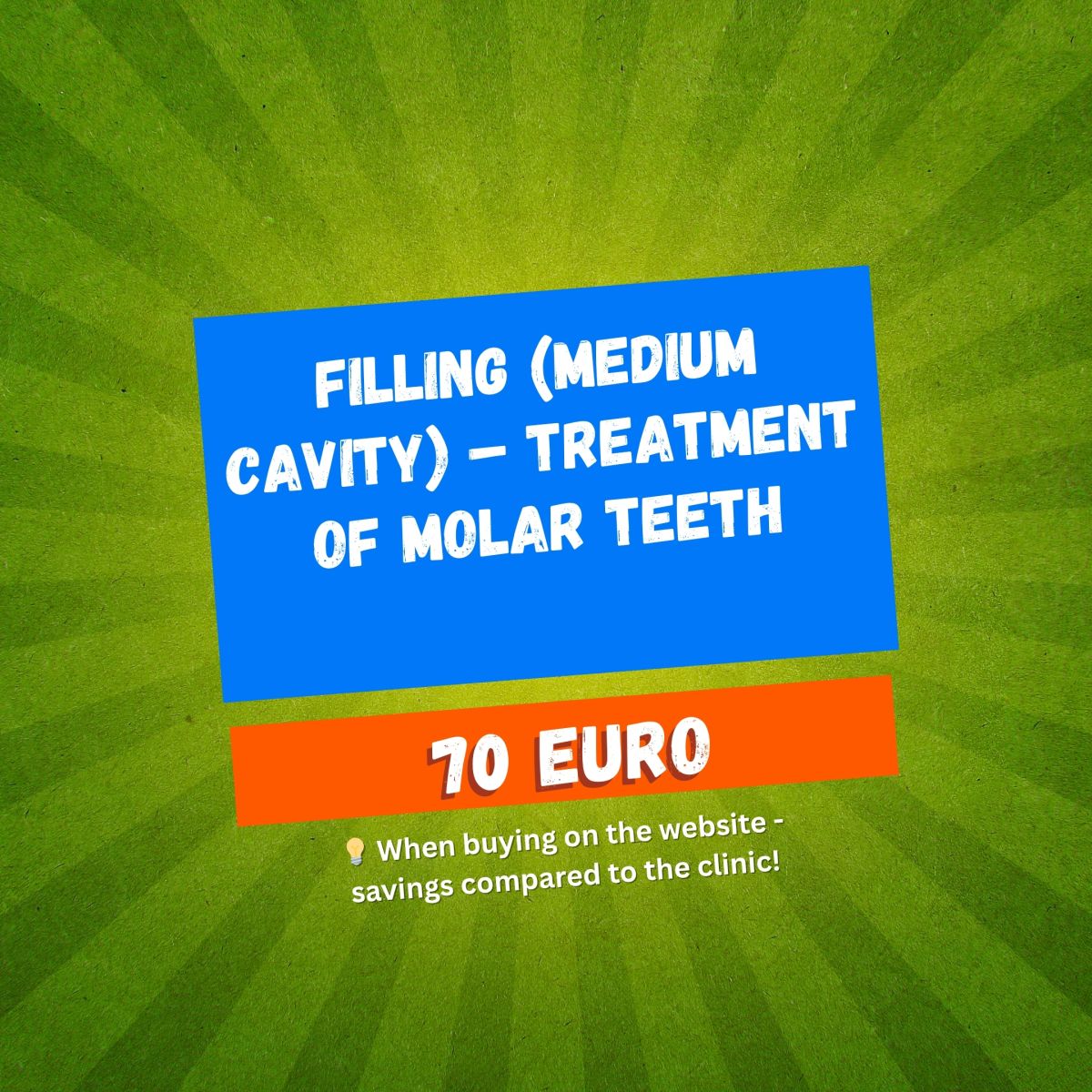 Filling (medium cavity) – Treatment of molar teeth