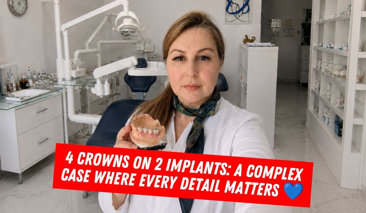 4 Crowns on 2 Implants: Complex Prosthetic Treatment with a Narrow Alveolar Ridge